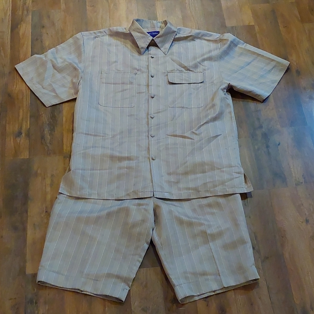 Pinstriped Shorts Suit